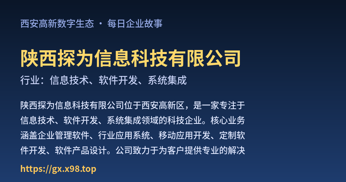 陕西探为信息科技有限公司